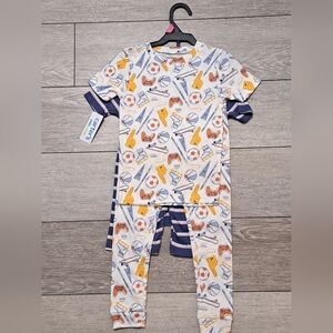 Brand New Carter's 4 Piece Sports Print And Stripes Pajamas Set